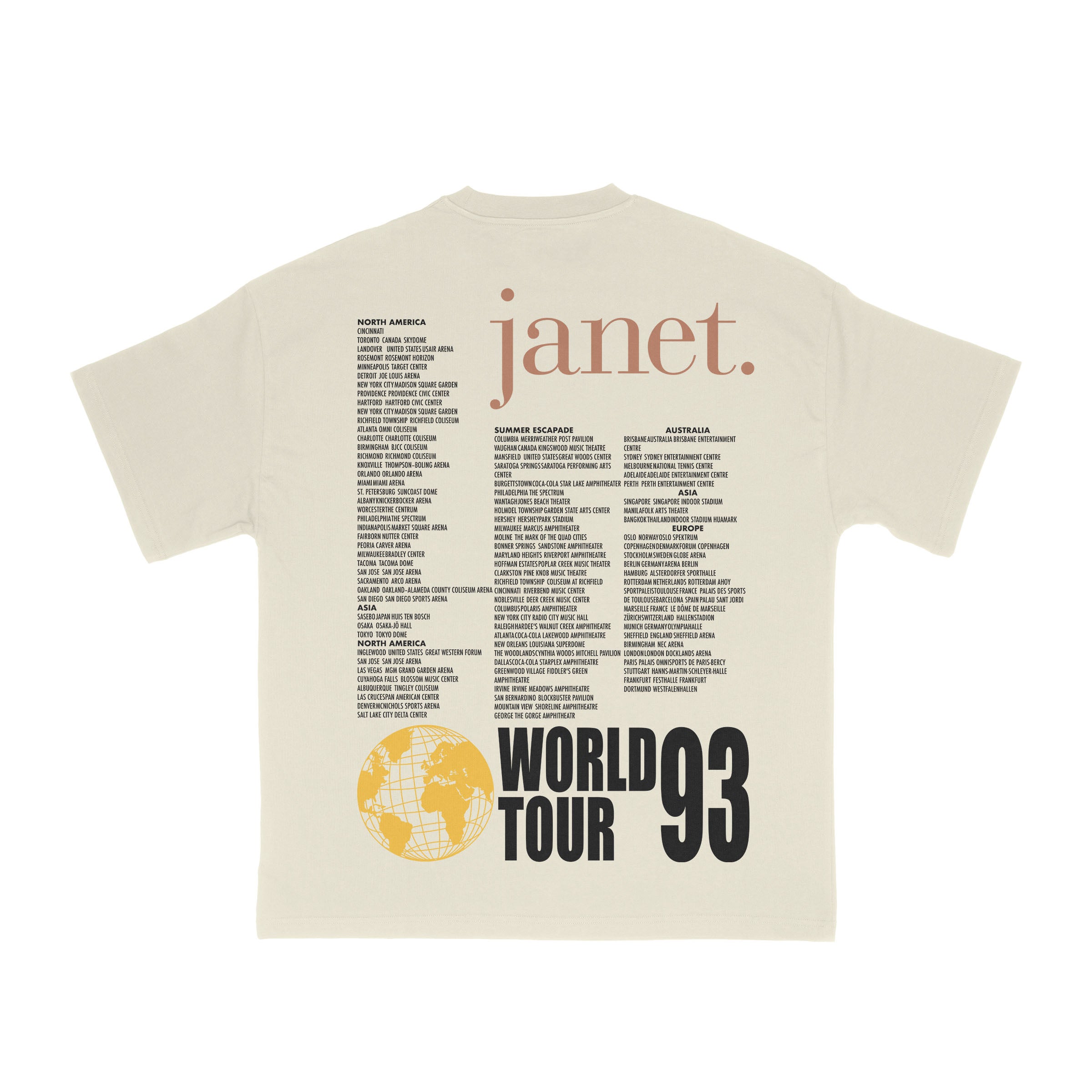 JANET WORLD TOUR '93 TEE